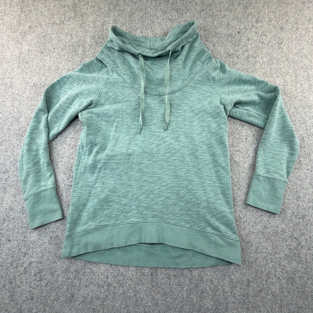 Columbia Womens Cowl Neck Pullover Hoodie Seafoam Green Slub Knit Size M